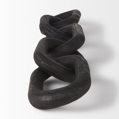 Alix 29.0L x 5.0W x 5.0H Black Wood Link Chain Decorative Object from Mercana - Luna Furniture