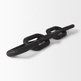 Alix 29.0L x 5.0W x 5.0H Black Wood Link Chain Decorative Object from Mercana - Luna Furniture