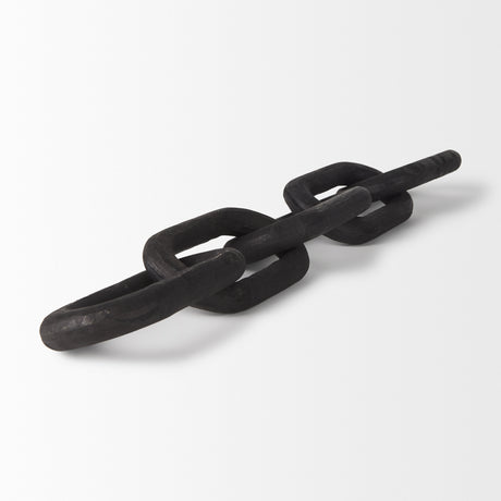 Alix 29.0L x 5.0W x 5.0H Black Wood Link Chain Decorative Object from Mercana - Luna Furniture