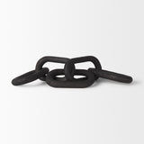 Alix 29.0L x 5.0W x 5.0H Black Wood Link Chain Decorative Object from Mercana - Luna Furniture