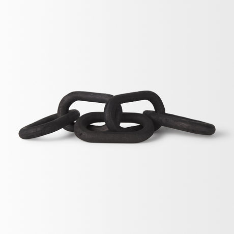 Alix 29.0L x 5.0W x 5.0H Black Wood Link Chain Decorative Object from Mercana - Luna Furniture