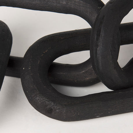 Alix 29.0L x 5.0W x 5.0H Black Wood Link Chain Decorative Object from Mercana - Luna Furniture
