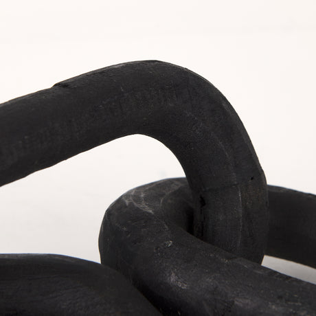 Alix 29.0L x 5.0W x 5.0H Black Wood Link Chain Decorative Object from Mercana - Luna Furniture