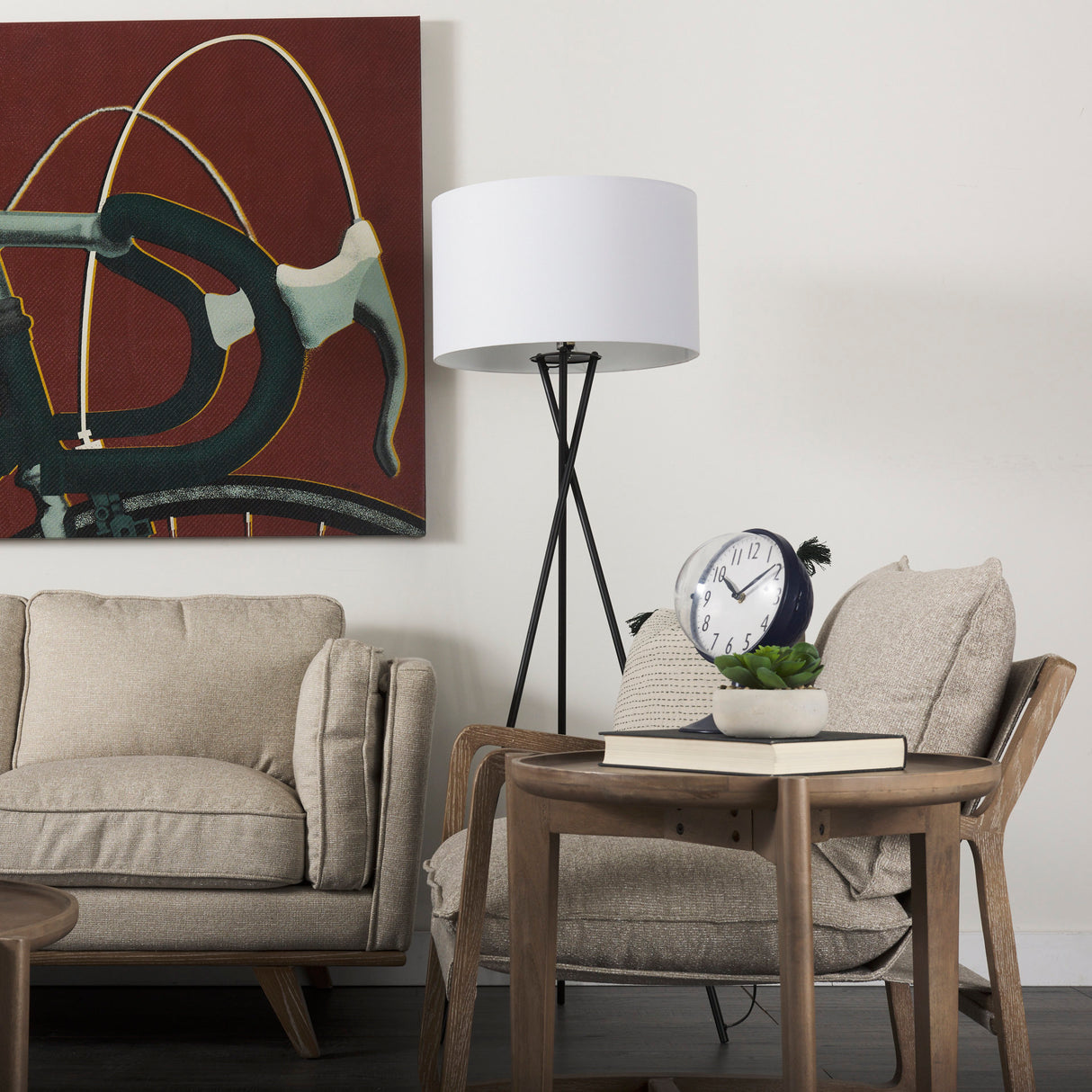 Weymouth Blue Metal Glass Dome Table Clock from Mercana - Luna Furniture