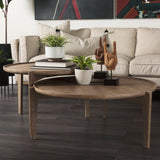 Cleaver (Set of 2) 40" & 31" Round Brown Solid Wood Nesting Coffee Tables from Mercana - Luna Furniture