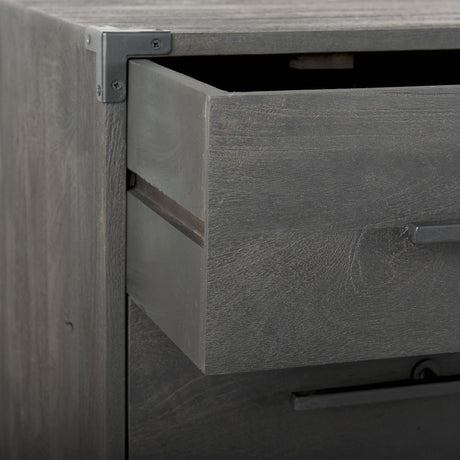 Ward 34L x 18W Brown Wood and Iron 3 Drawer Accent Cabinet from Mercana - Luna Furniture