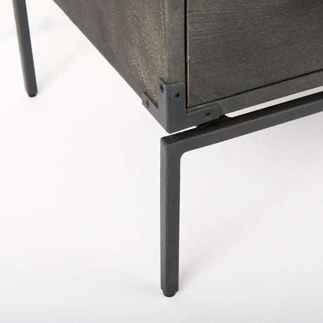 Ward 34L x 18W Brown Wood and Iron 3 Drawer Accent Cabinet from Mercana - Luna Furniture