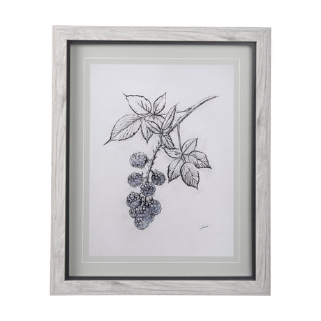 WildBerry Collection Blackberry Mercana Studio Hand Embellished Framed Art Print Matted under Glass from Mercana - Luna Furniture