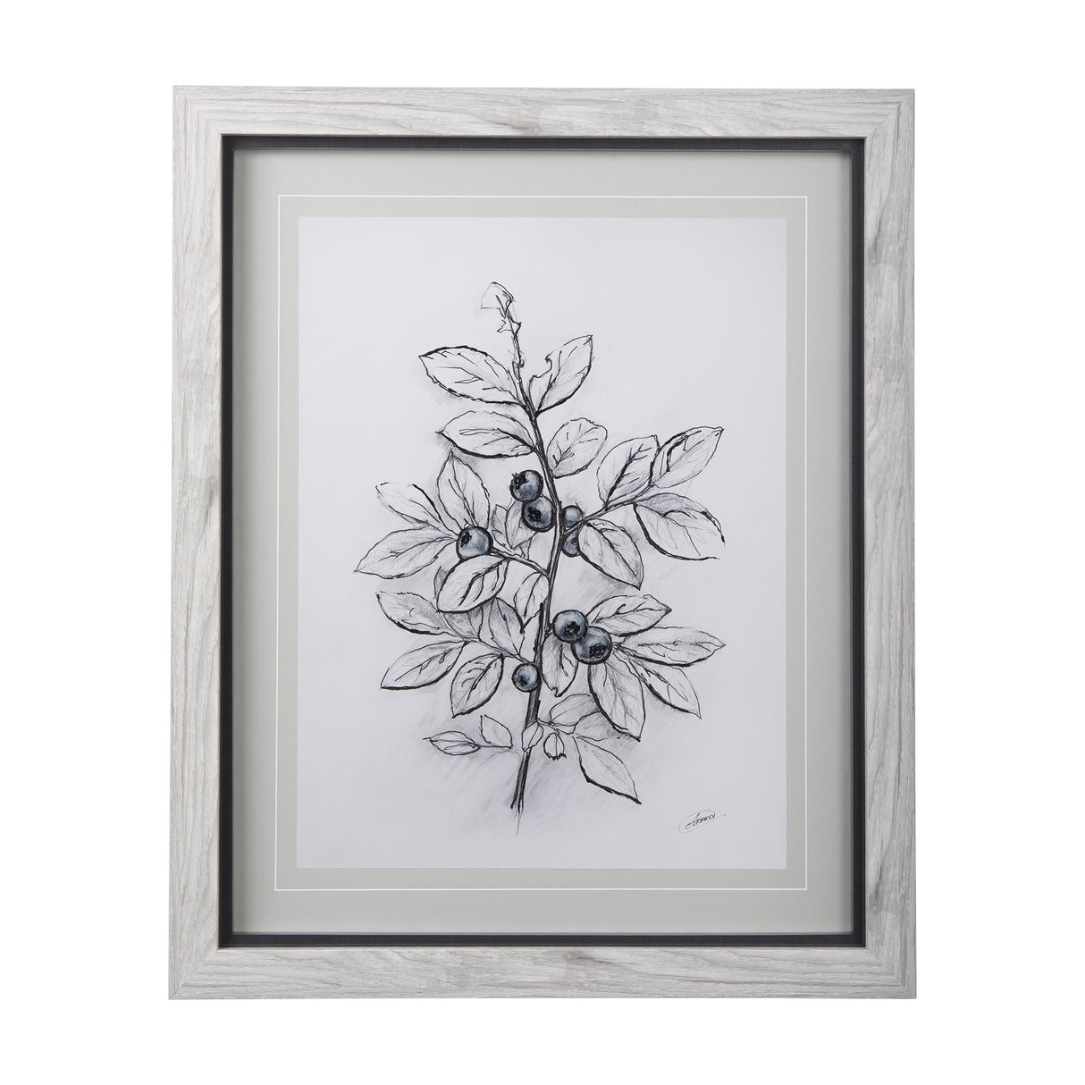 WildBerry Collection Blueberry by Mercana Studio Hand Embellished Framed Art Print Matted under Glas from Mercana - Luna Furniture
