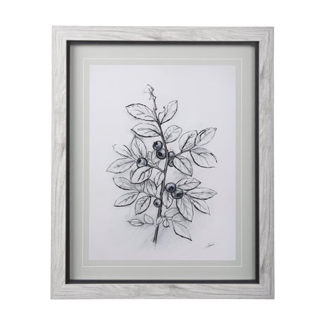 WildBerry Collection Blueberry by Mercana Studio Hand Embellished Framed Art Print Matted under Glas from Mercana - Luna Furniture
