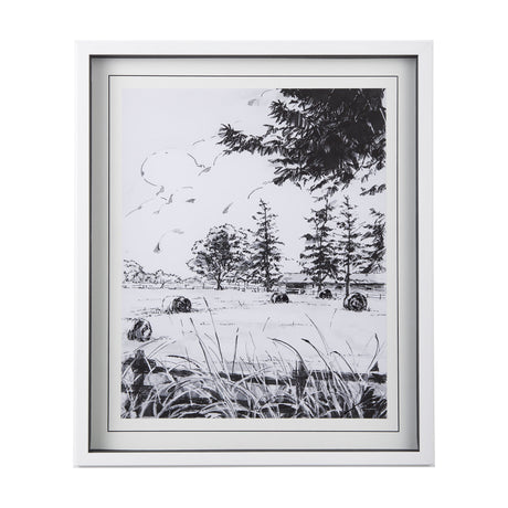 Farm View II by Mercana Studio a Hand Embellished Textured Framed Art Print Matted under Glass from Mercana - Luna Furniture