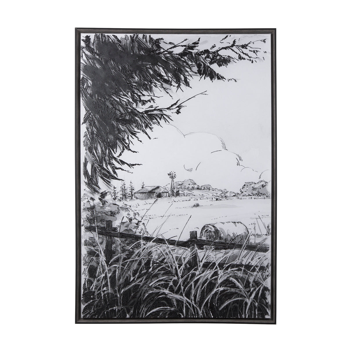 Farm View I by Mercana Studio a Hand Embellished Textured Framed Canvas from Mercana - Luna Furniture
