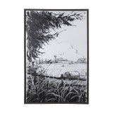 Farm View I by Mercana Studio a Hand Embellished Textured Framed Canvas from Mercana - Luna Furniture