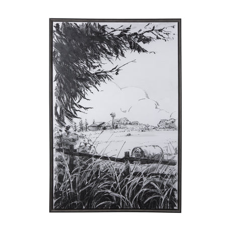 Farm View I by Mercana Studio a Hand Embellished Textured Framed Canvas from Mercana - Luna Furniture