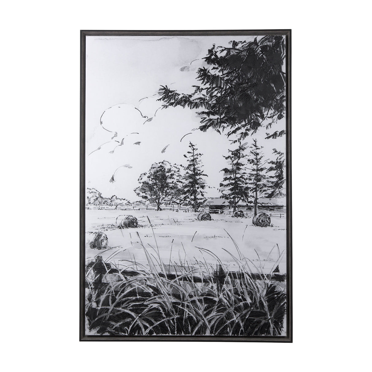 Farm View II by Mercana Studio a Hand Embellished Textured Framed Canvas from Mercana - Luna Furniture