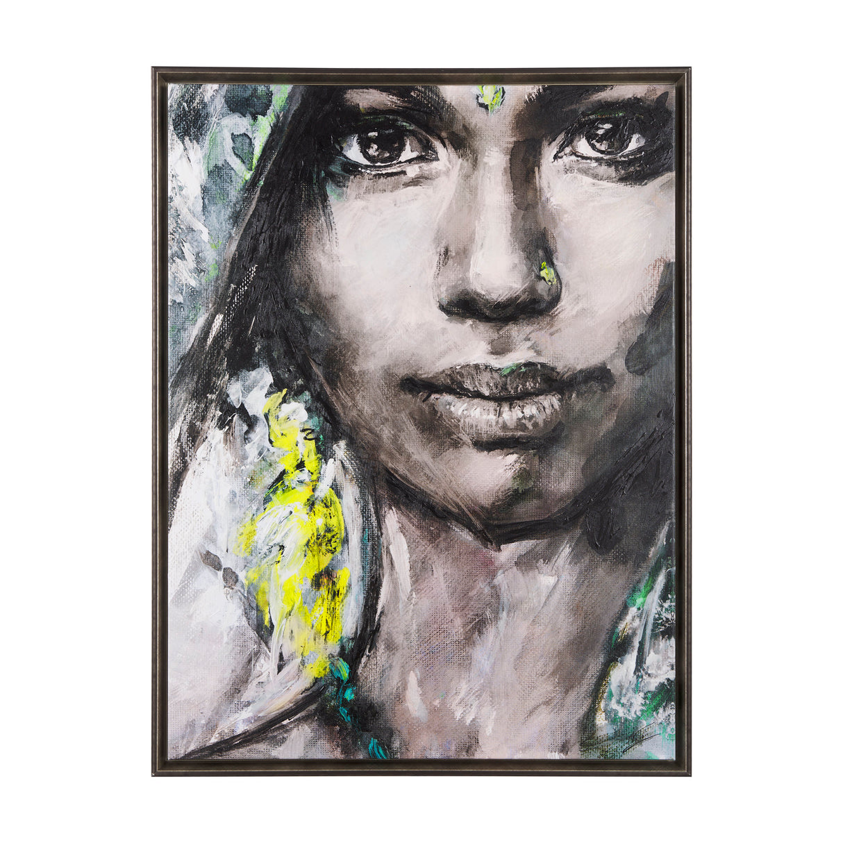Unity V Woman (FL) by Mercana Studio a Hand Embellished Textured Framed Canvas from Mercana - Luna Furniture