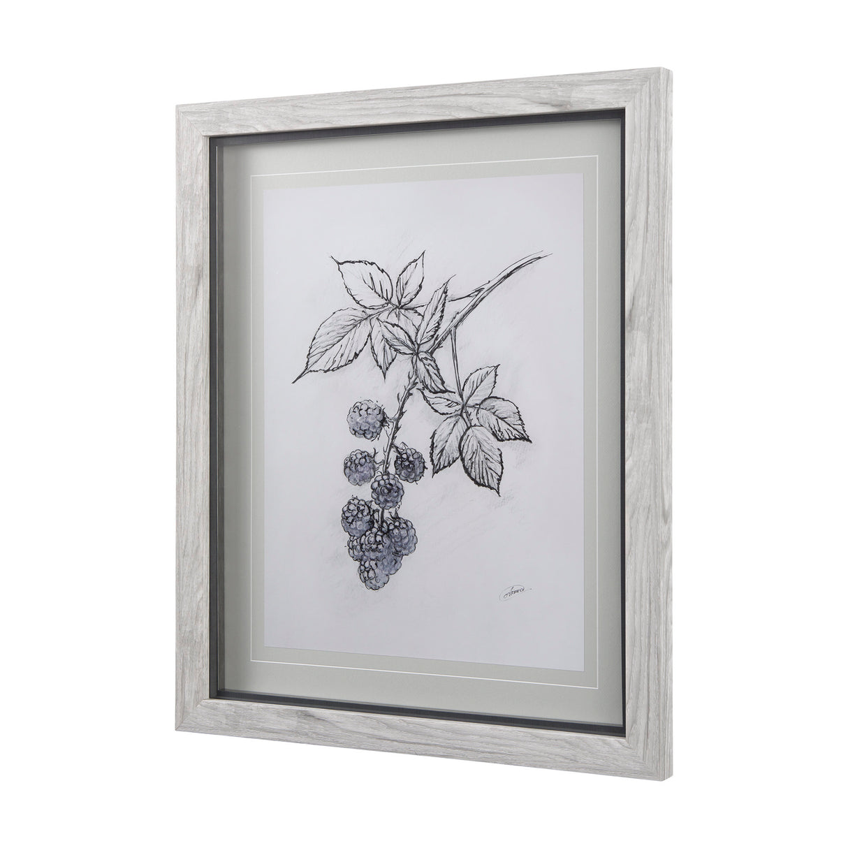 WildBerry Collection Blackberry Mercana Studio Hand Embellished Framed Art Print Matted under Glass from Mercana - Luna Furniture