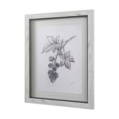 WildBerry Collection Blackberry Mercana Studio Hand Embellished Framed Art Print Matted under Glass from Mercana - Luna Furniture
