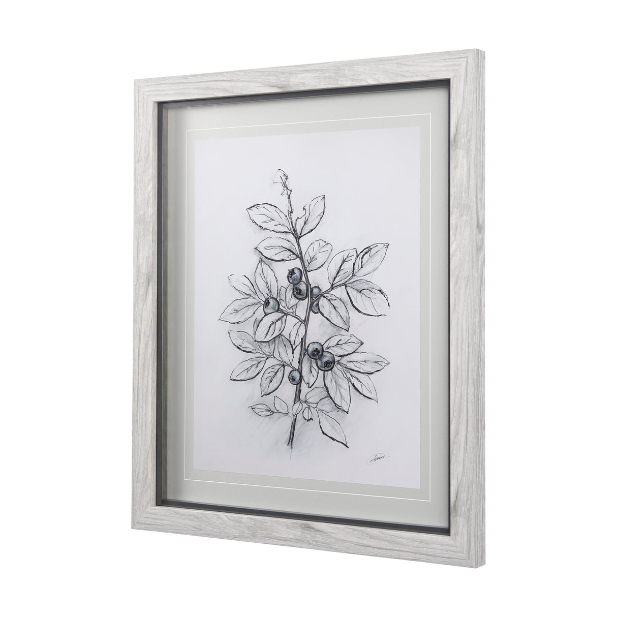 WildBerry Collection Blueberry by Mercana Studio Hand Embellished Framed Art Print Matted under Glas from Mercana - Luna Furniture