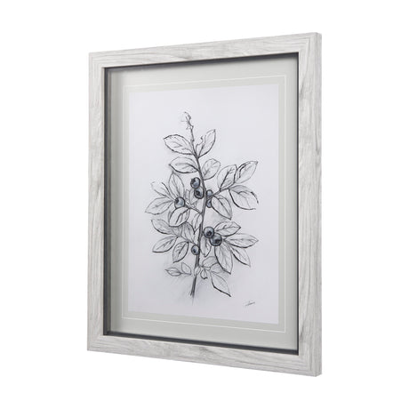 WildBerry Collection Blueberry by Mercana Studio Hand Embellished Framed Art Print Matted under Glas from Mercana - Luna Furniture
