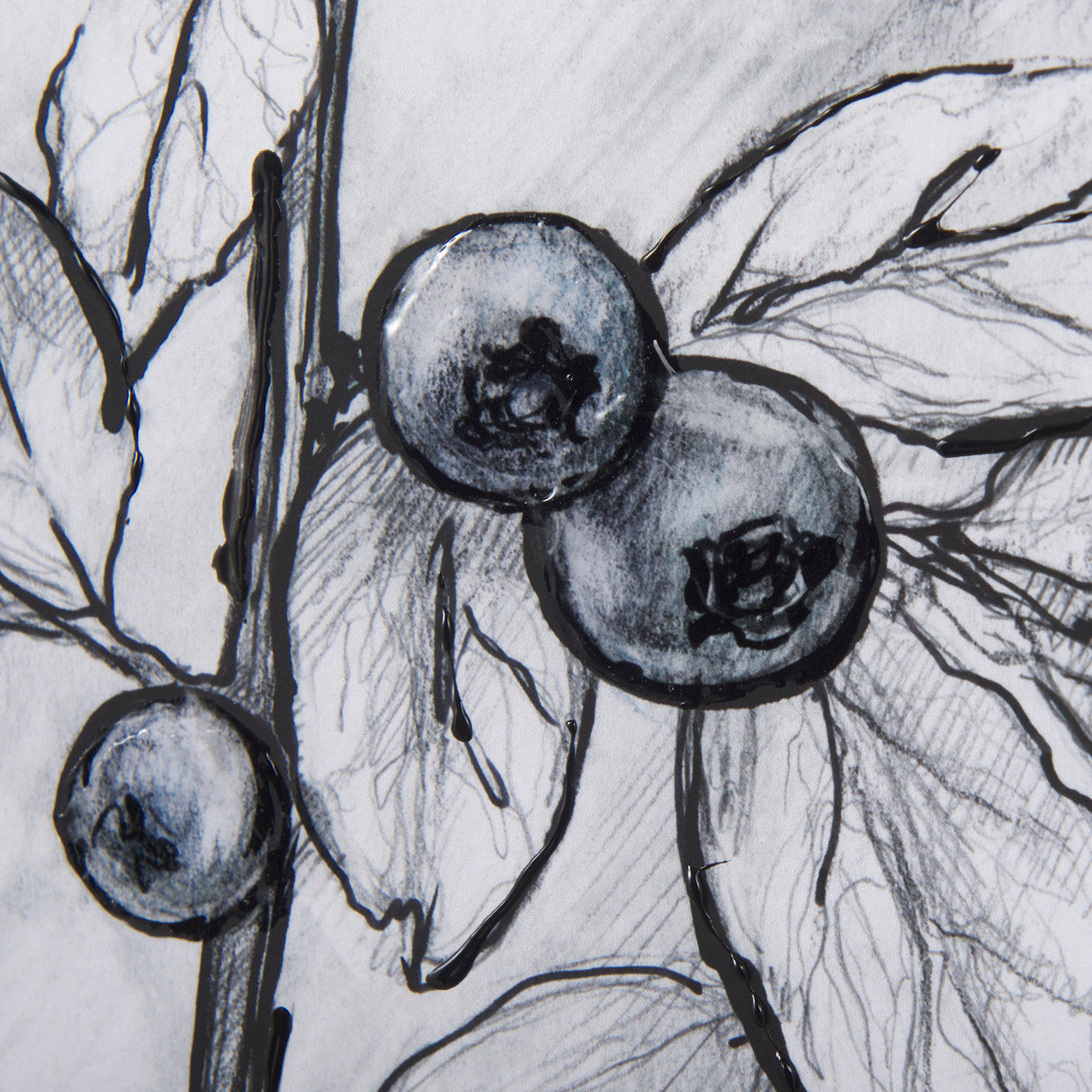WildBerry Collection Blueberry by Mercana Studio Hand Embellished Framed Art Print Matted under Glas from Mercana - Luna Furniture