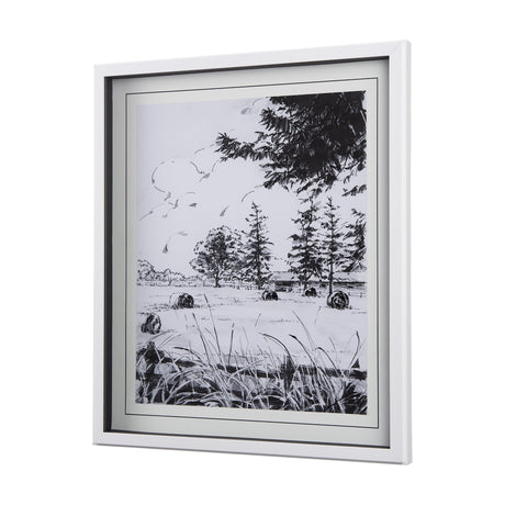 Farm View II by Mercana Studio a Hand Embellished Textured Framed Art Print Matted under Glass from Mercana - Luna Furniture
