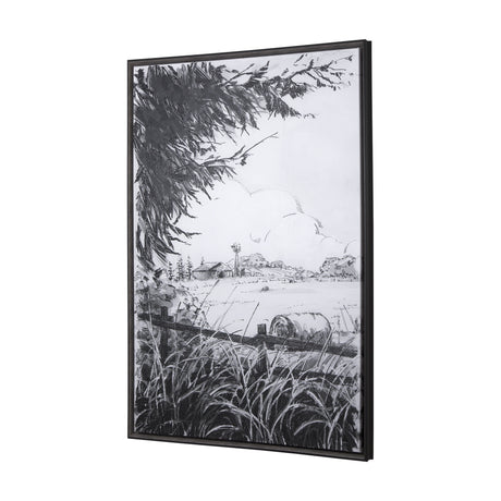 Farm View I by Mercana Studio a Hand Embellished Textured Framed Canvas from Mercana - Luna Furniture