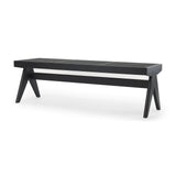 Arvin 59.1L x 17.7W x 18.1H Black Wooden Bench from Mercana - Luna Furniture