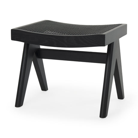 Arvin 21.7L x 17.7W x 18.1H Black Wooden Stool from Mercana - Luna Furniture