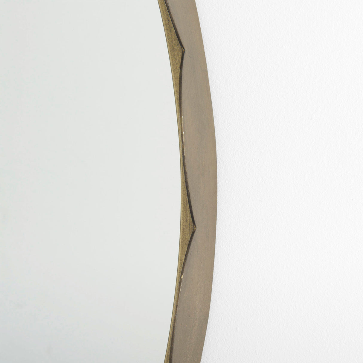 Adelaide 29.7" Gold Metal Scallop Edge Round Mirror from Mercana - Luna Furniture