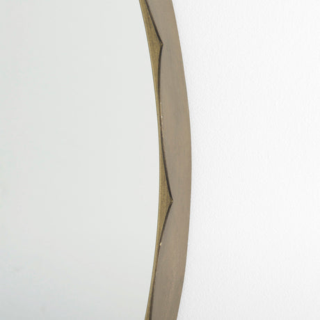 Adelaide 29.7" Gold Metal Scallop Edge Round Mirror from Mercana - Luna Furniture