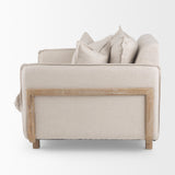 Roy II Beige Upholstered and Brown Wood Frame Arm Chair from Mercana - Luna Furniture