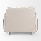 Roy II Beige Upholstered and Brown Wood Frame Arm Chair from Mercana - Luna Furniture