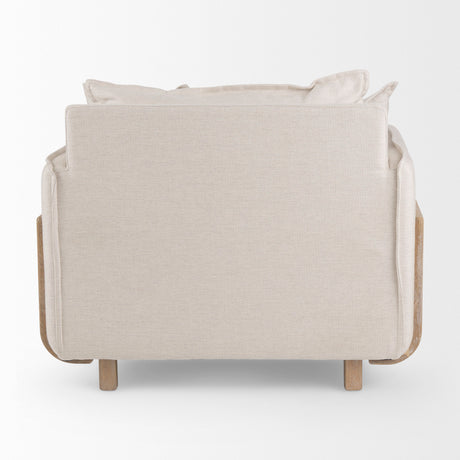 Roy II Beige Upholstered and Brown Wood Frame Arm Chair from Mercana - Luna Furniture