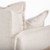 Roy II Beige Upholstered and Brown Wood Frame Arm Chair from Mercana - Luna Furniture