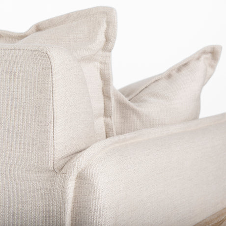 Roy II Beige Upholstered and Brown Wood Frame Arm Chair from Mercana - Luna Furniture