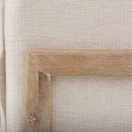Roy II Beige Upholstered and Brown Wood Frame Arm Chair from Mercana - Luna Furniture