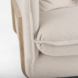 Roy II Beige Upholstered and Brown Wood Frame Arm Chair from Mercana - Luna Furniture
