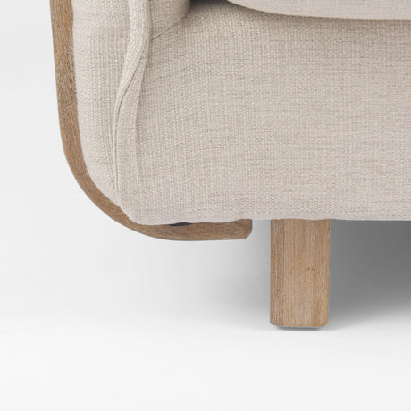 Roy II Beige Upholstered and Brown Wood Frame Arm Chair from Mercana - Luna Furniture
