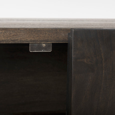 Darwin 80x17.5 Brown Solid Wood Gold Metal Base 4 Cabinet Door Sideboard from Mercana - Luna Furniture