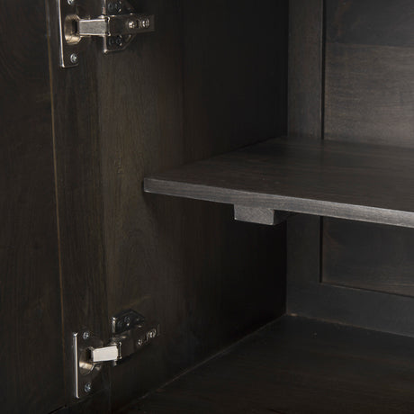 Darwin 80x17.5 Brown Solid Wood Gold Metal Base 4 Cabinet Door Sideboard from Mercana - Luna Furniture