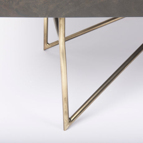 Darwin 80x17.5 Brown Solid Wood Gold Metal Base 4 Cabinet Door Sideboard from Mercana - Luna Furniture