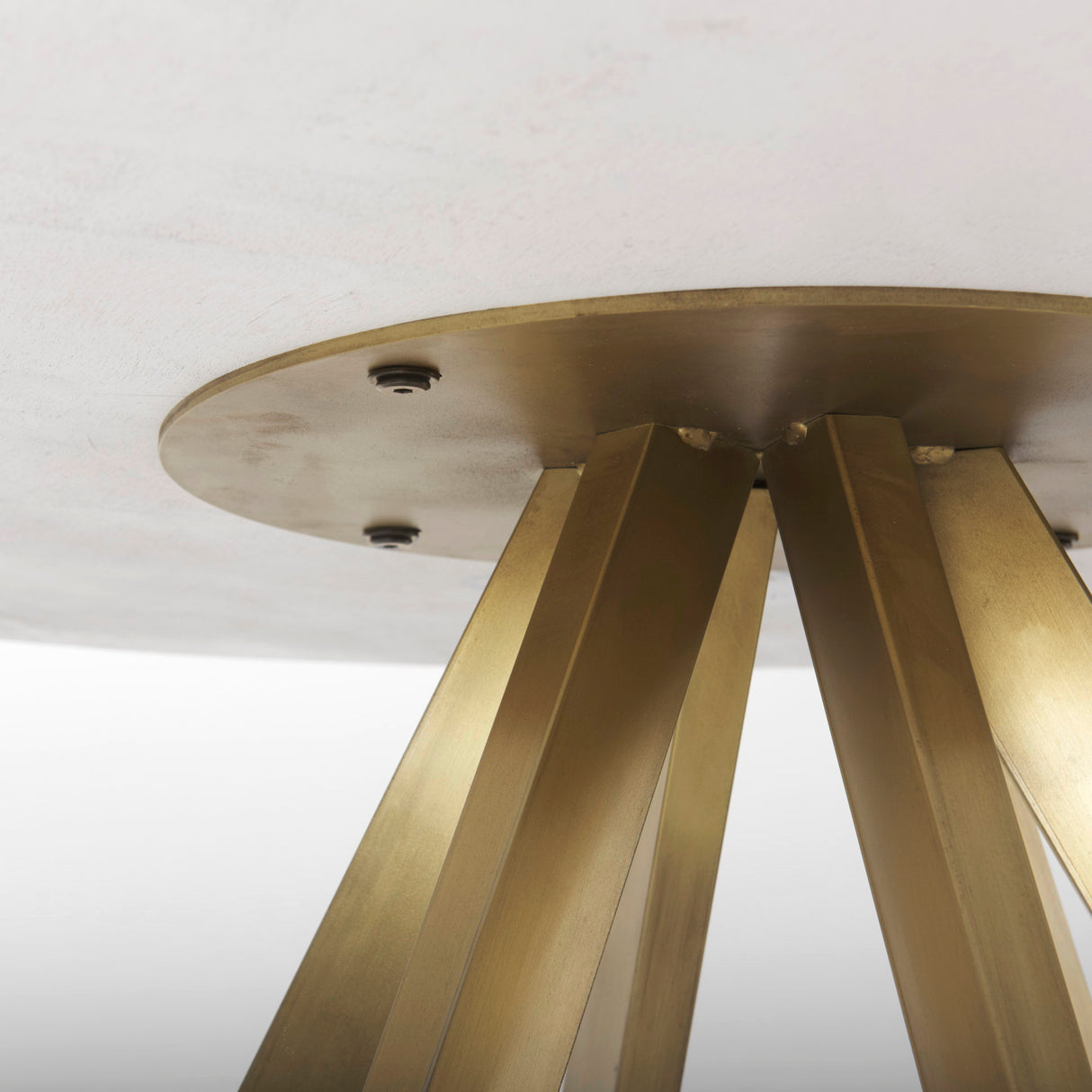 Laurent 48" Marble Top Gold Metal Base Dining Table from Mercana - Luna Furniture