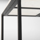 Nathan II 18" x 20" Square Top White Marble and Black Metal End/Side Table from Mercana - Luna Furniture