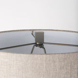 Raen (28.5"H) Gray Metal Octagonal Base w/Beige Shade Table Lamp from Mercana - Luna Furniture