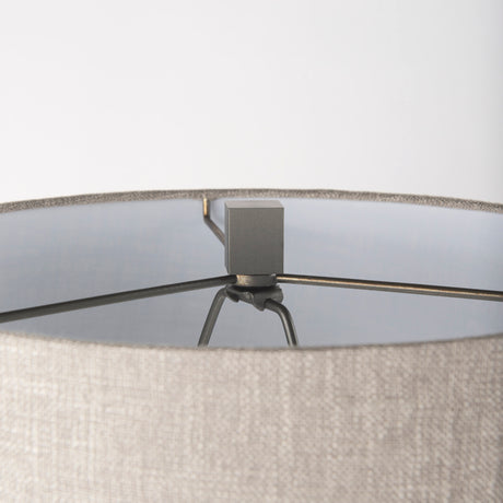 Raen (28.5"H) Gray Metal Octagonal Base w/Beige Shade Table Lamp from Mercana - Luna Furniture