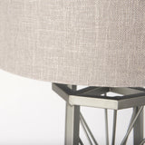 Raen (28.5"H) Gray Metal Octagonal Base w/Beige Shade Table Lamp from Mercana - Luna Furniture