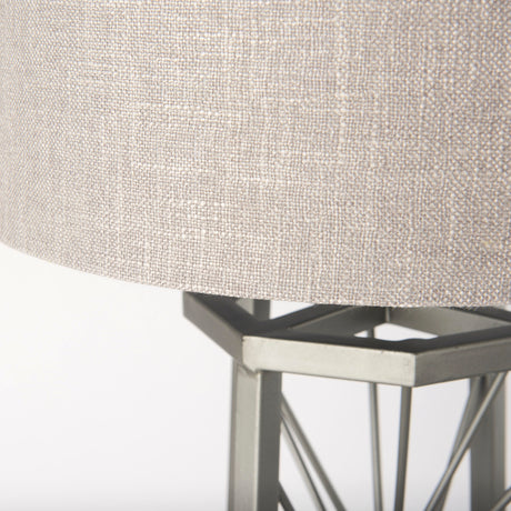 Raen (28.5"H) Gray Metal Octagonal Base w/Beige Shade Table Lamp from Mercana - Luna Furniture