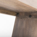 Elaine I 58L x 14.75W x 20H Brown Wood Upholstered Cream Seat Entryway Bench from Mercana - Luna Furniture