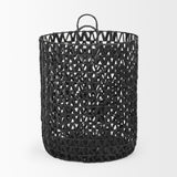 Lola (Set of 3) Black Water Hyacinth Zig Zag Weave Round Basket W/ Handles from Mercana - Luna Furniture